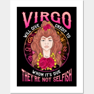 Zodiac Horoscope Virgo Girl They're Not Selfish Hippie Posters and Art